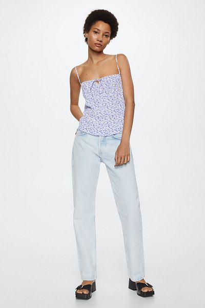 MANGO Blaue Damenbluse 27018634