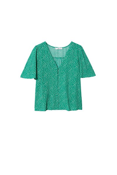 MANGO Woman Zelená dámská halenka 37092879