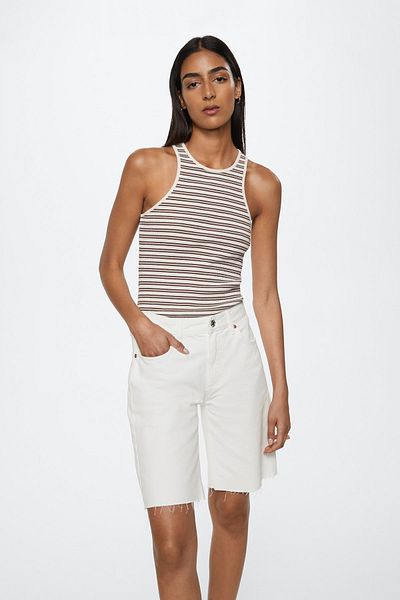 MANGO Pantaloni scurti și bermude albi pentru femei 37071501