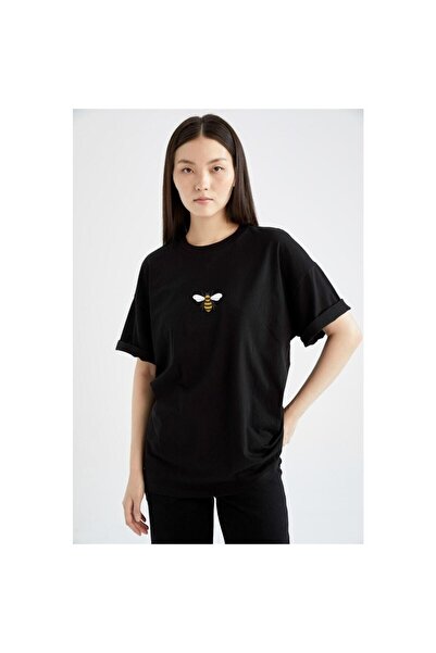 ZEMLİYA Tricou cu model tip hârtie de albine