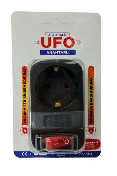 electroon مقبس محمي من التيار الزائد، مفتاح أسود واحد بقدرة 3500 وات Ufo