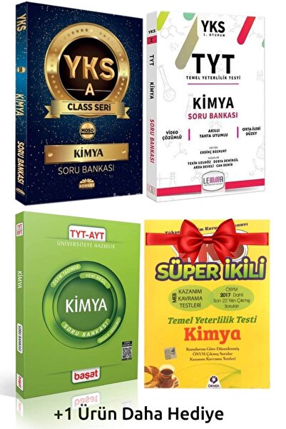 Başat Yayınları Robert YKS Kimya Soru Bankası+Lemma TYT Kimya Soru Bankası+Başat Kimya Soru Bankası+Hediyeler