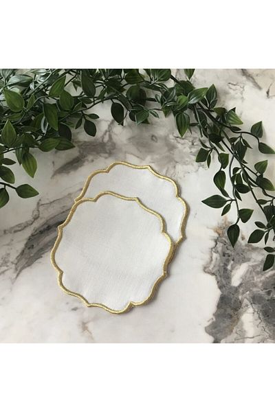 Kristal Tasarım 2-Piece Plain Cocktail Napkin | Gold