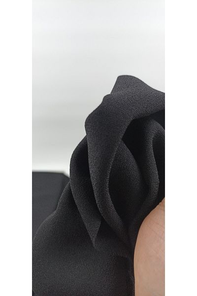 Bursa Kumaş Draped Sandy Black Crepe Fabric