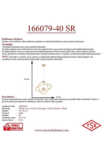 Eray Aydınlatma 166079-40 Led Gold Avize