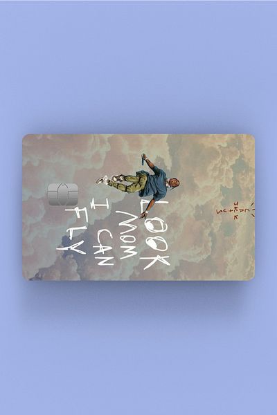 Namgo Αυτοκόλλητο Travis Scott Look Mom I Can Fly με κάλυμμα πιστωτικής κάρτας