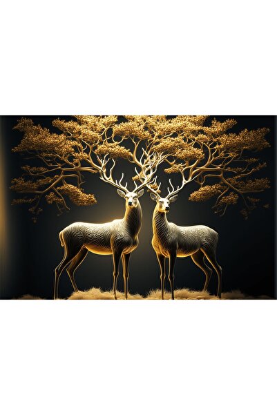 Genel Markalar ALTIN GOLD DETAYLI GEYİK KANVAS TABLO