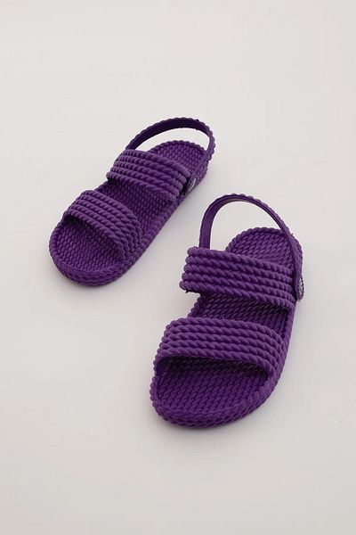 GEZER Purple Straw Massage Non-Slip Sole Women's Sandals Slippers