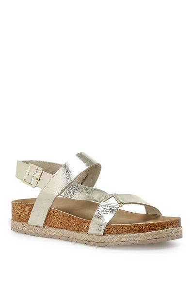 Nine West EWO 3FX Gold Women's Thick Sole Sandals
