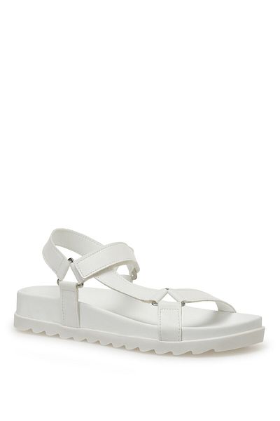 Nine West RESTE 3FX Beyaz Kadın Kalın Taban Sandalet