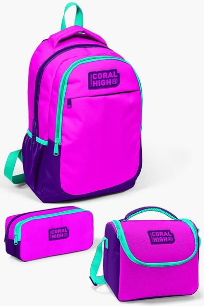 Coral High Set ghiozdane 3 piese pentru copii roz violet violet SET0114401