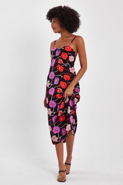 ALEXANDERGARDI SIRT GİPELİ DEKOLTELİ YIRTMAÇLI ELBİSE (B23-0084)