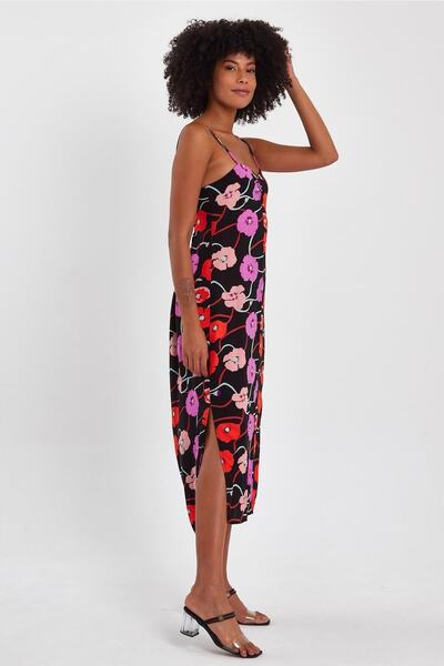 ALEXANDERGARDI SIRT GİPELİ DEKOLTELİ YIRTMAÇLI ELBİSE (B23-0084)