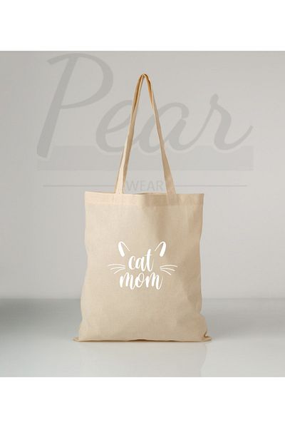 Pear Wear Cat Mom Cat Printed Women's Cloth Bag 35x40 Cm