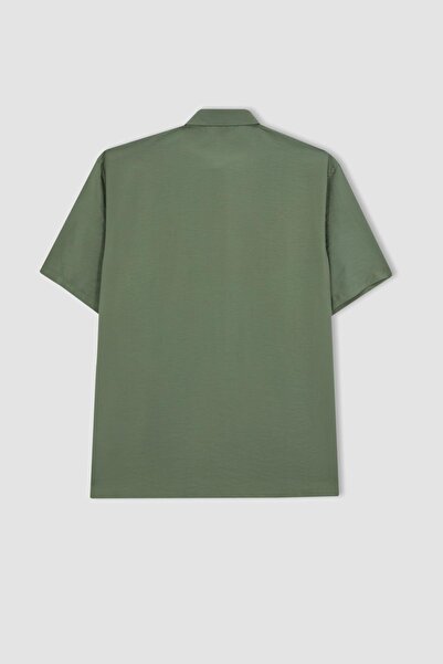 DeFacto Popelínová košile s krátkým rukávem Regular Fit B3090ax23hs