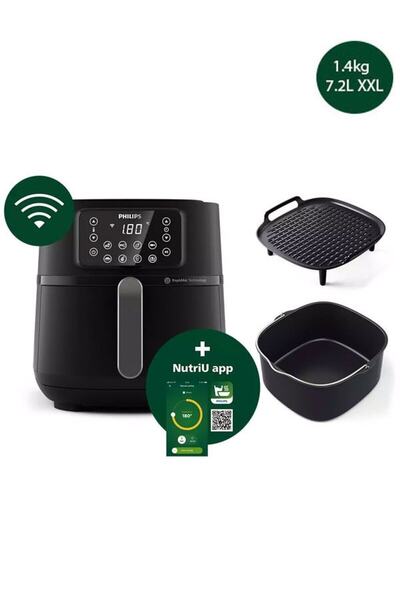 Philips Airfryer 5000 Serisi Xxl Connected Hd9285/96 Wi-fi Pişirme Tepsisi Ve Izgara Plaka Hediyeli