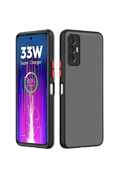 Fibaks Tecno Spark 8 Pro Kılıf Mat Parmak Izi Yapmaz Kamera Korumalı Renkli Tuşlu Sert Silikon