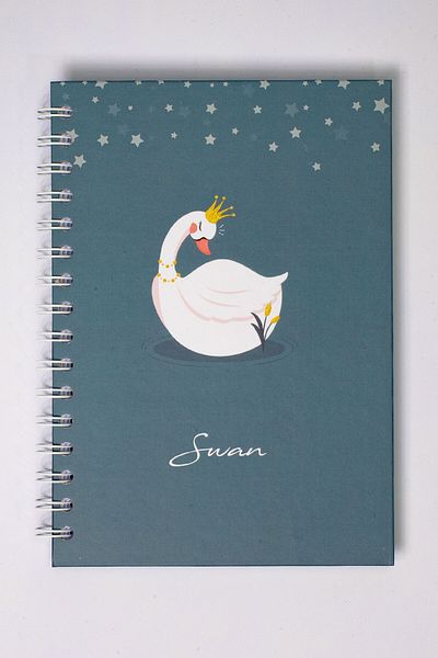 paperlab A5 Swan 2 Spiral Squared Hard Cover Notebook