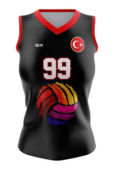 ACR Giyim Tekstil Forma Baskı Voleybol Forması Model 719 - Kişiye Özel Isim Ve Numara Yazılabilir, Dijital Baskı Tasarım Tek Üst