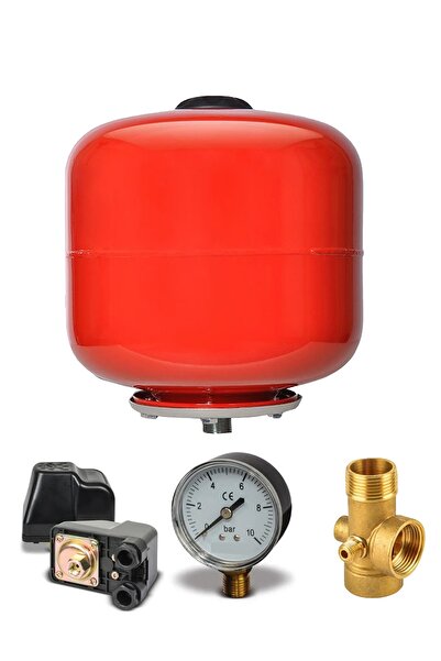 Millian Profesyonel 24 Litre Küre Tank Hidrofor Genleşme Tankı Manometre - Be...