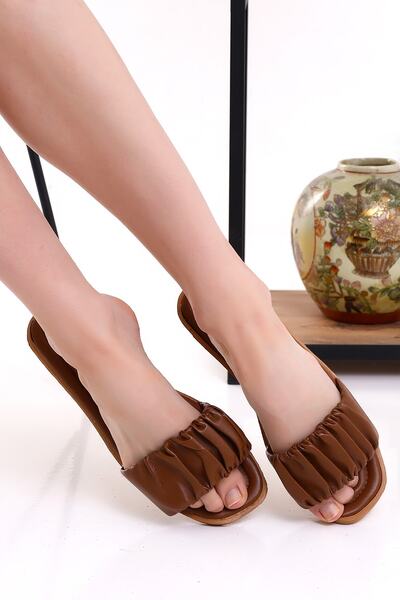 Wordex NR 1221 Shirred Single Band Άνετες καθημερινές γυναικείες παντόφλες Παραθαλάσσιες παντόφλες