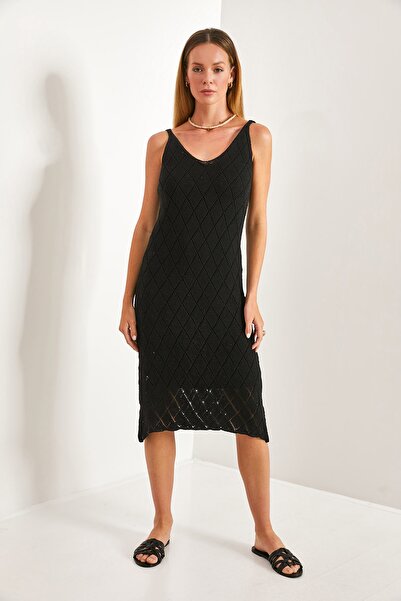 Bianco Lucci Dámské úpletové šaty s páskem