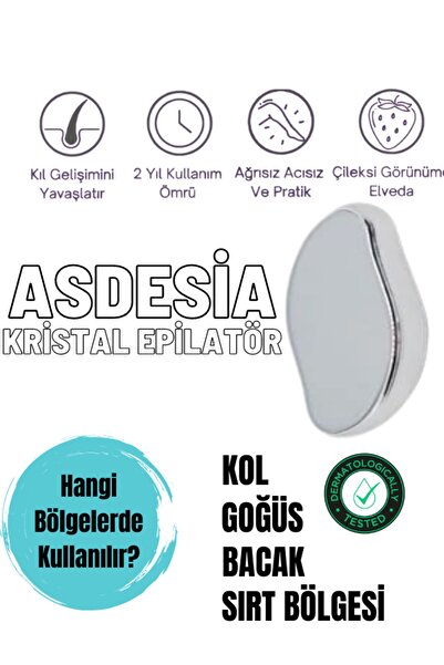 ASDESİA Crystal Eraser Epilasyon Aleti Tüy Silgisi Tüy Alıcı Fiziksel Kristal...