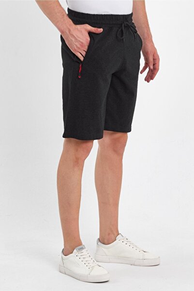 FİHA Ανδρικό σορτς με φερμουάρ με μικτό νήμα - Anthracite