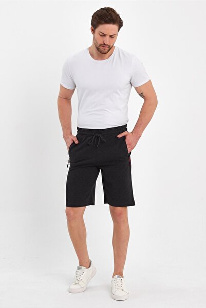 FİHA Ανδρικό σορτς με φερμουάρ με μικτό νήμα - Anthracite