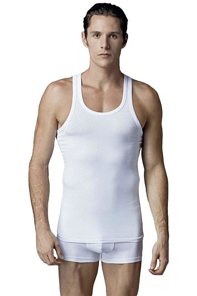 Eros 4 Pieces of Cotton Lycra Athlete Men's Undershirt, 95% Cotton 5% Lycra