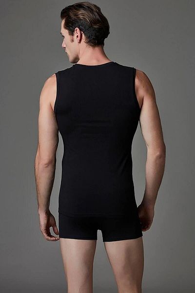 Eros 2 Pieces of Cotton Lycra Sleeveless V-Neck Men's Undershirt, 95% Cotton 5% Lycra