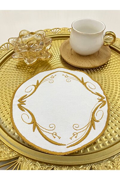 AYNAKIŞÇEYİZ Pachet de 6 șervețele de prezentare pentru cafea, cu model de fl...