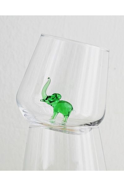 Minizooistanbul Green Elephant Water Glass