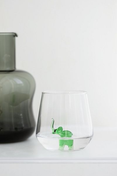 Minizooistanbul Green Elephant Water Glass Set of 6