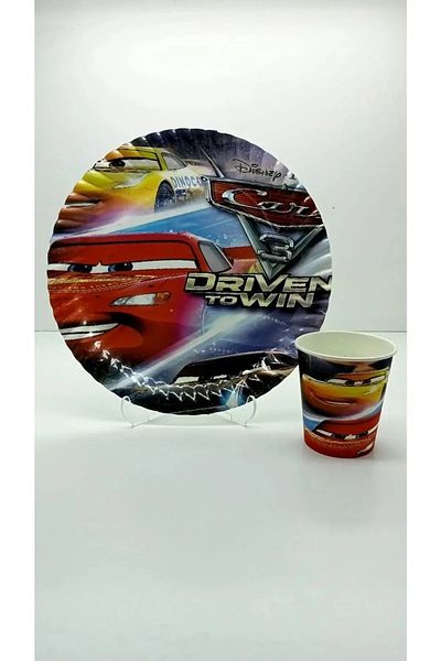 FOKUL Cars Cars Lightning Mcqueen Boy's Birthday Party Concept Set 16 Seater Party Supplies