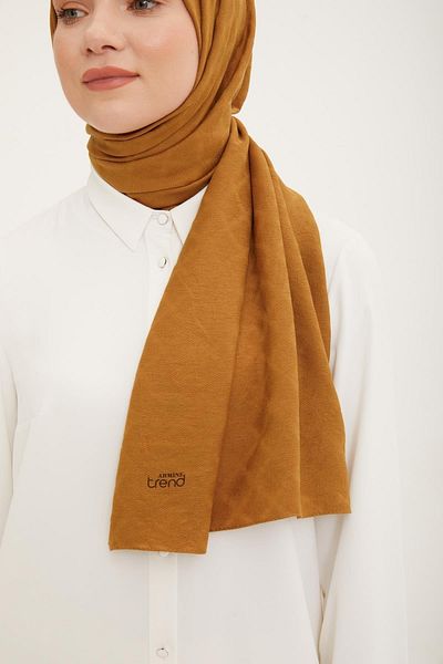 Armine Diamond Pattern Cotton Textured Jazz Shawl Copper color
