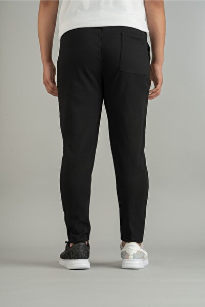 bombe Men's Elastic Corded Jogger Trousers Black