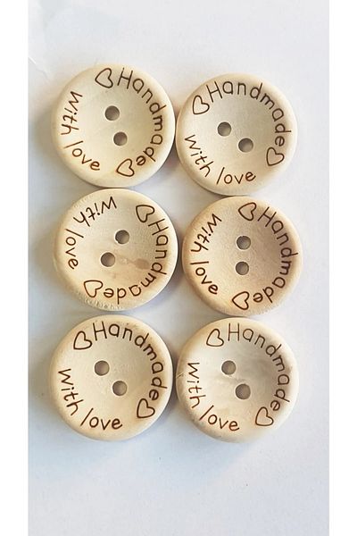 HOBİKİDS , Wooden Handmade Button, 2 cm (20 mm)
