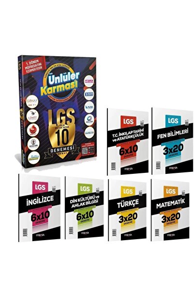 Ünlüler Karması Lgs 1.dönem 10 Lu Deneme Ve Marka Yayınları Lgs 1. Dönem Bran...