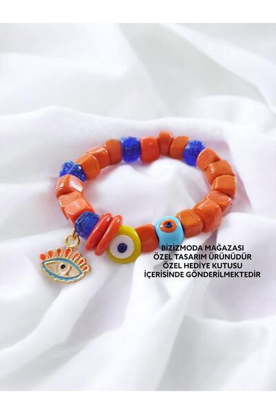 bizizmoda Cam Bodrum Boncuk Charm Murano Nazar Boncuk Bileklik Nazar Boncuklu Bileklik