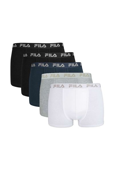 FILA Herren Boxershorts, 5er Pack - Logobund, Urban, Cotton Stretch, einfarbig