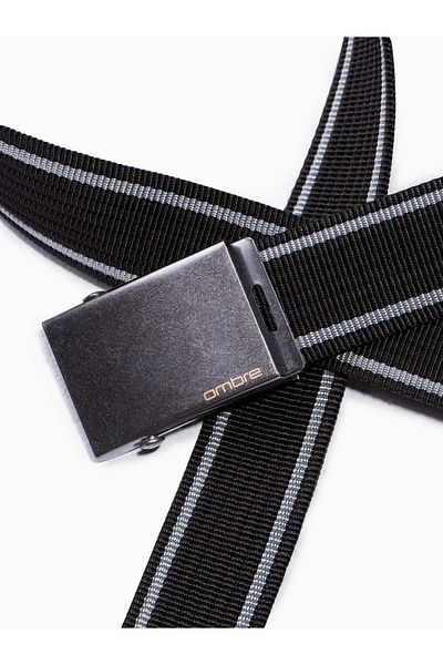 OMBRE Herren Sackleinengürtel A028 - schwarz