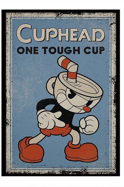 ekart Cuphead Modern Ahşap Tablo 15cmx 22cm