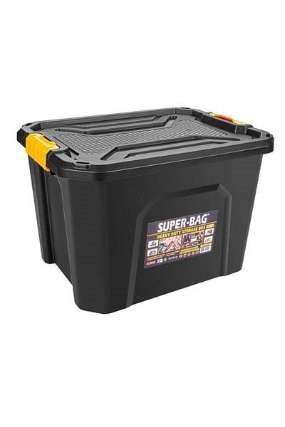 Süper Bag Black Hipaş Plastic - 40 Liter Storage Container with Lid - hs-4037