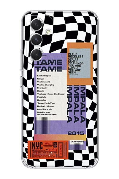 shoptocase Galaxy A54 5g Uyumlu Dama Tame Desenli Şeffaf Telefon Kılıfı