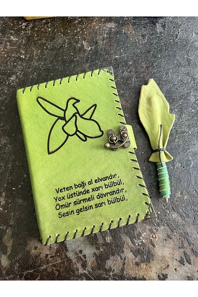 zarif atölye Xari nightingale poem Azerbaijan designer leather notebook