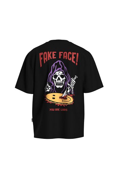 Shout Υπερμεγέθη Fake Face Oldschool Unisex T-shirt