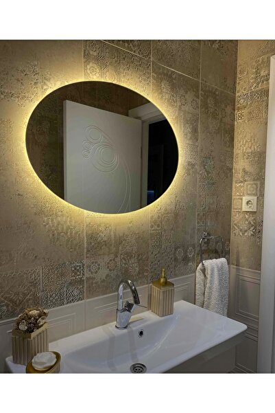 Narkissos Dizayn 90 X 70 Cm Günışığı Ledli Elips Banyo Aynası/ Makyaj Aynası/...