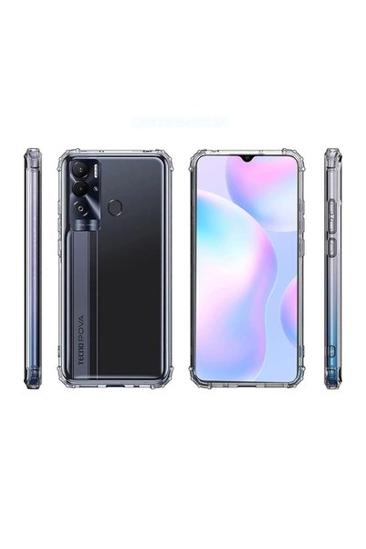 ZM STORE جراب Tecno Pova Neo مع غطاء سيليكون شفاف مضاد للصدمات وحماية للزوايا