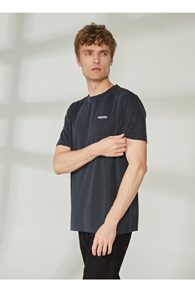 Discovery Expedition Siyah Erkek Bisiklet Yaka Relaxed Baskılı T-Shirt PERTA